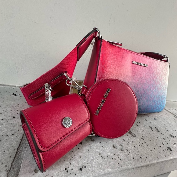 Michael Kors Jet Set Ombré Logo Crossbody Bag with Case for Apple Airpods Pro® - Picture 6 of 17